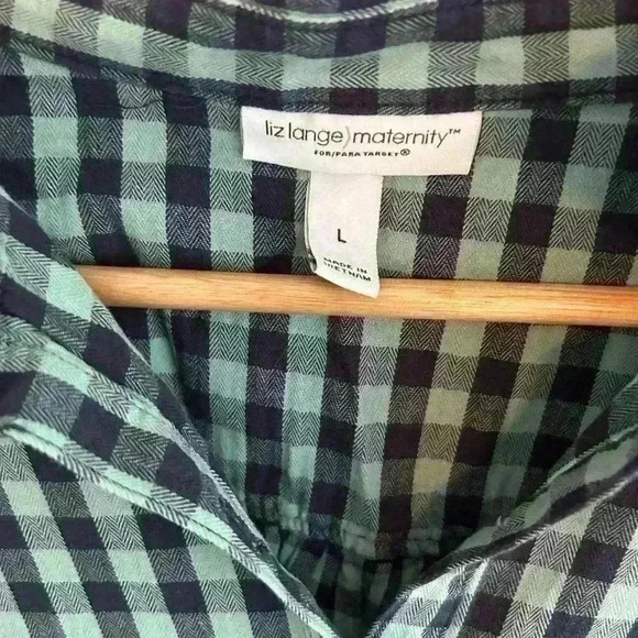 Liz Lange maternity Henley flannel top size L - Picture 3 of 3